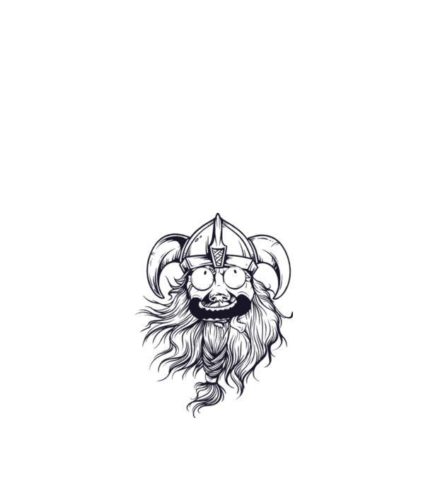 Viking model alb pe tricou