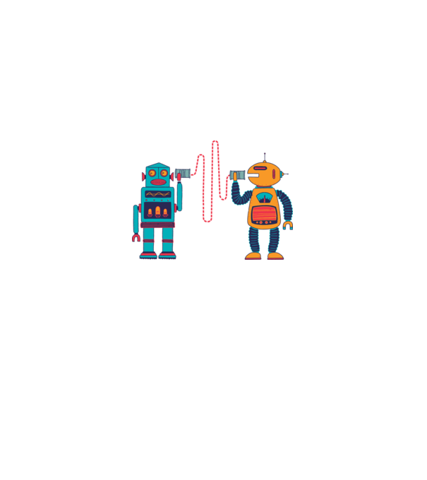 Walkie Talkie Robot model alb pe tricou