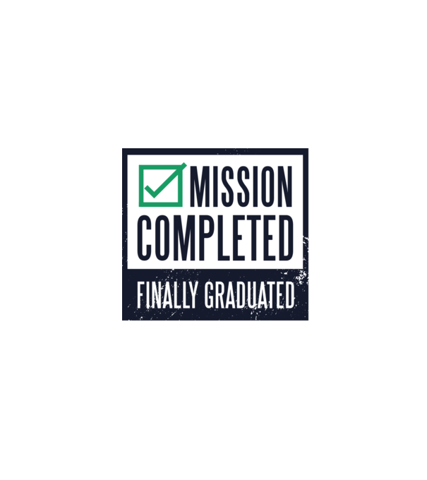 Mission completed Graduation pentru Absolvire model alb pe tricou