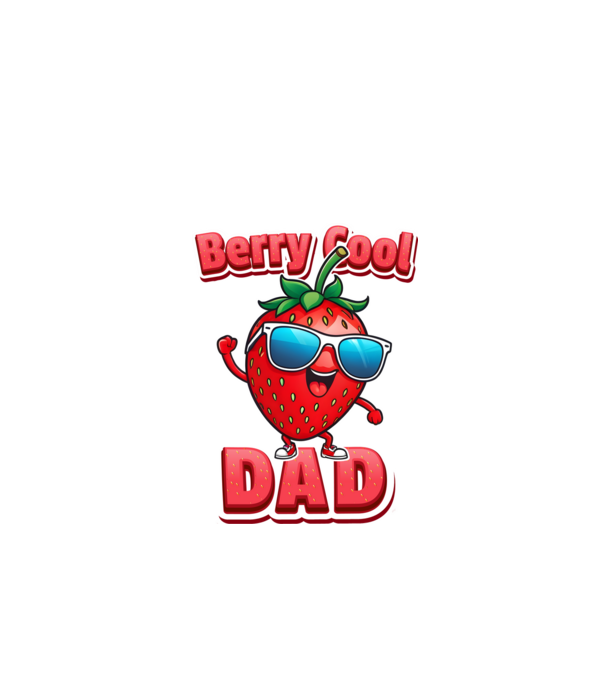 Berry Cool Dad Strawberry model negru pe tricou