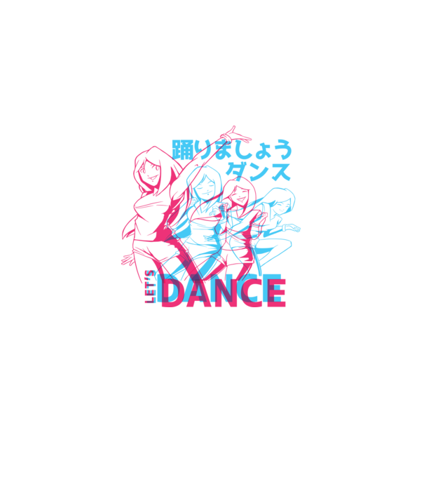 Anime Dance model alb pe tricou