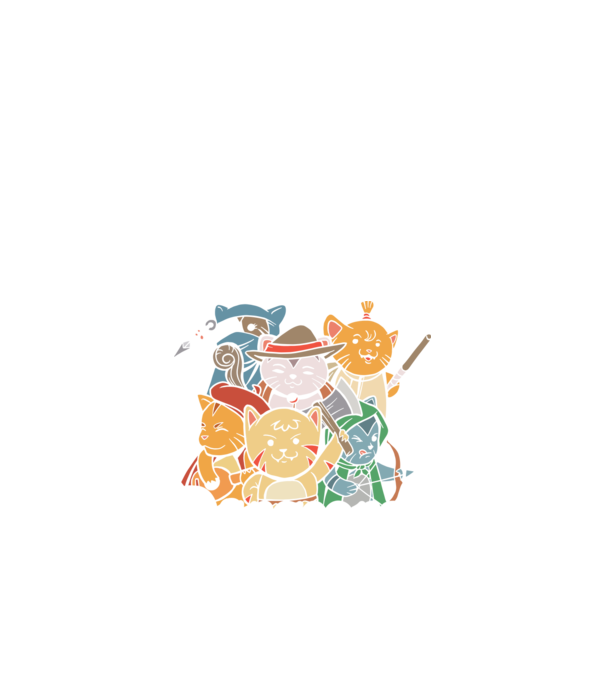 Dungeons and Cats - Joc de rol cu pisici model negru pe tricou