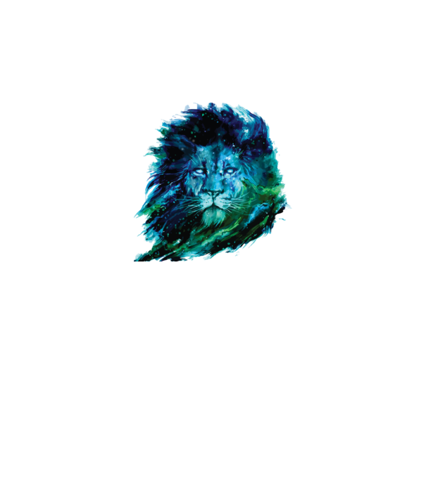 lion color splash model alb pe tricou