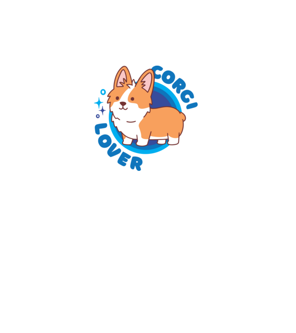 Corgi Lover model alb pe tricou