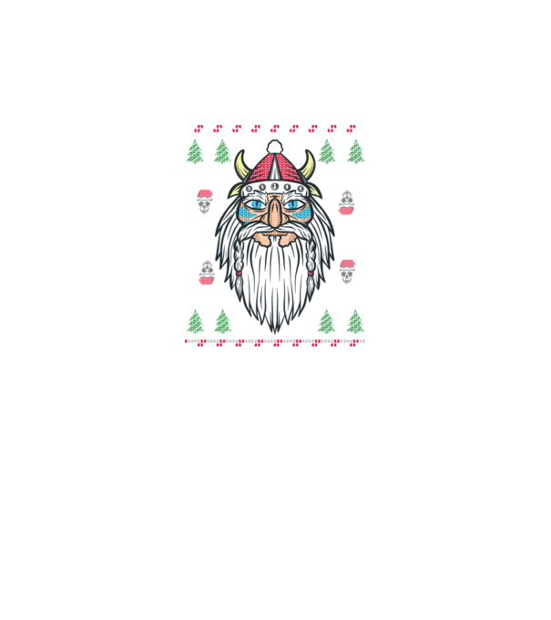 Moș Crăciun viking Pulover urât model negru pe tricou