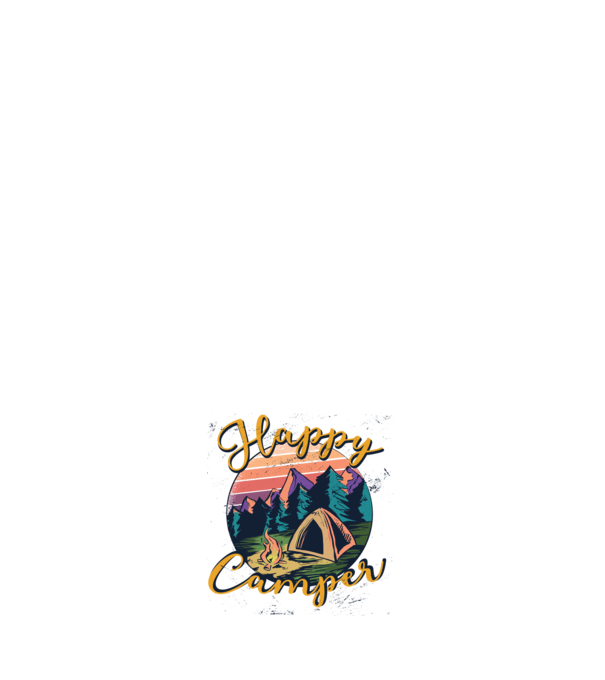Happy Camper tricou camping model negru pe tricou