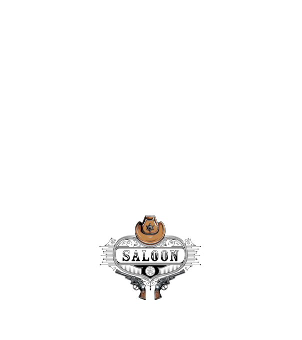 Cowboy saloon western model alb pe tricou