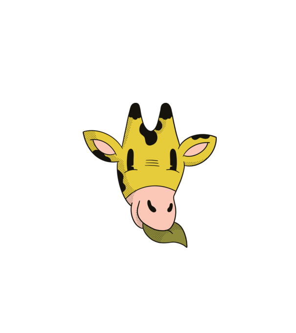 Cap Girafă model turcoaz pe tricou