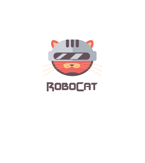 Robocat model negru pe tricou