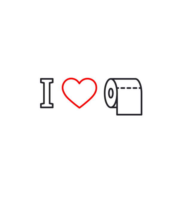 I love hârtie igienică model alb pe tricou