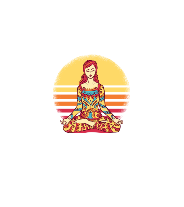 Mandala Yoga Meditație model negru pe tricou