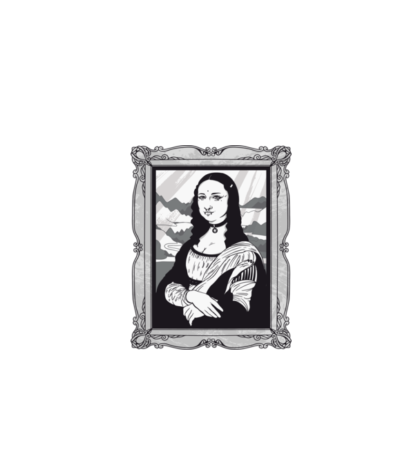 Mona Lisa gotică model negru pe tricou
