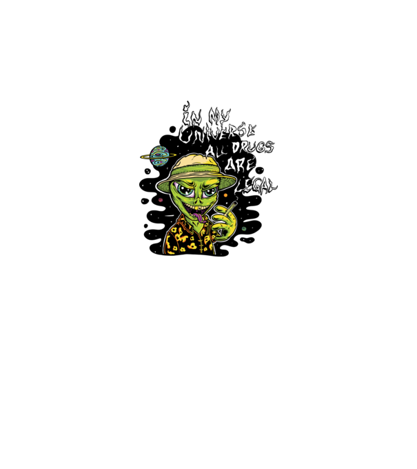 Alien drogat model gri pe tricou
