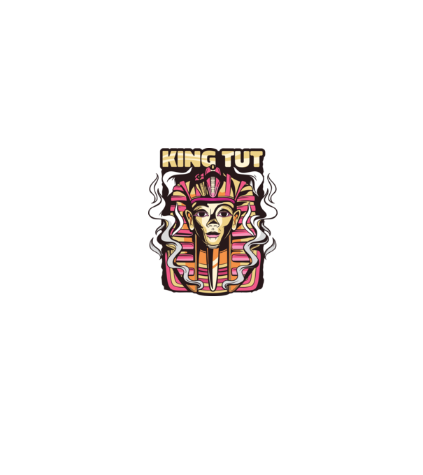 King Tut - Faraonul Tutankhamon model alb/roșu pe tricou