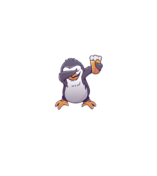 Pinguin cu Bere DAB model alb/roșu pe tricou