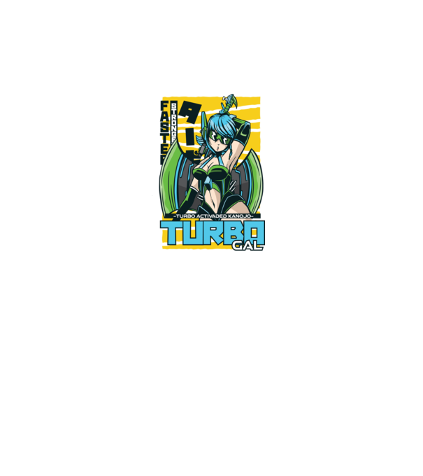 Turbo Gal Anime model alb pe tricou