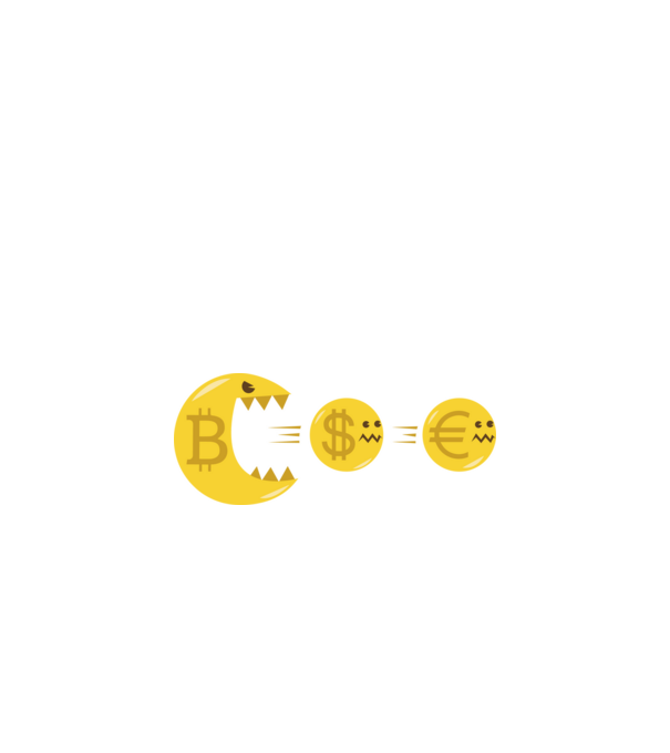 Bitcoin Pacman model negru pe tricou