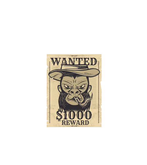 Maimuță cowboy model negru pe tricou