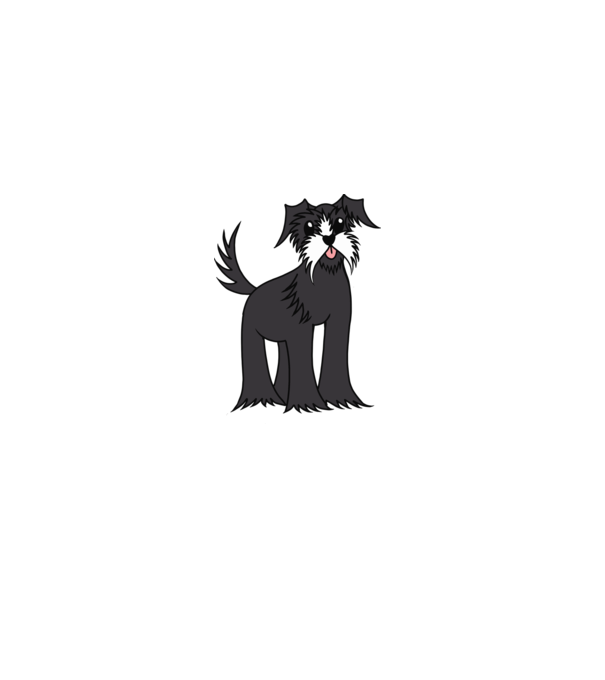 Desen Schnauzer model gri pe tricou