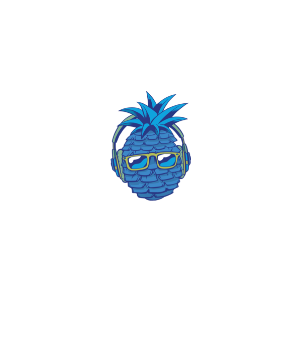 Ananas albastru cu căști model gri pe tricou