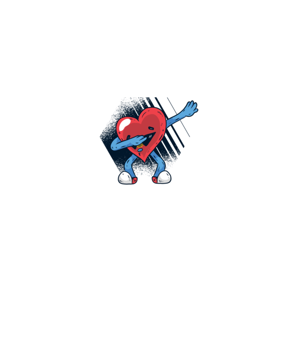 'Inimă DAB Floss Heart tricou amuzant pentru Valentine''s Day' model alb pe tricou
