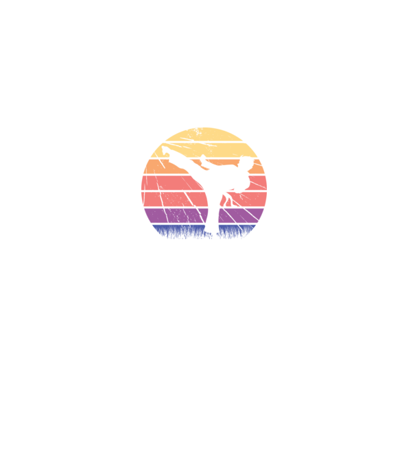 Karate Retro model gri pe tricou