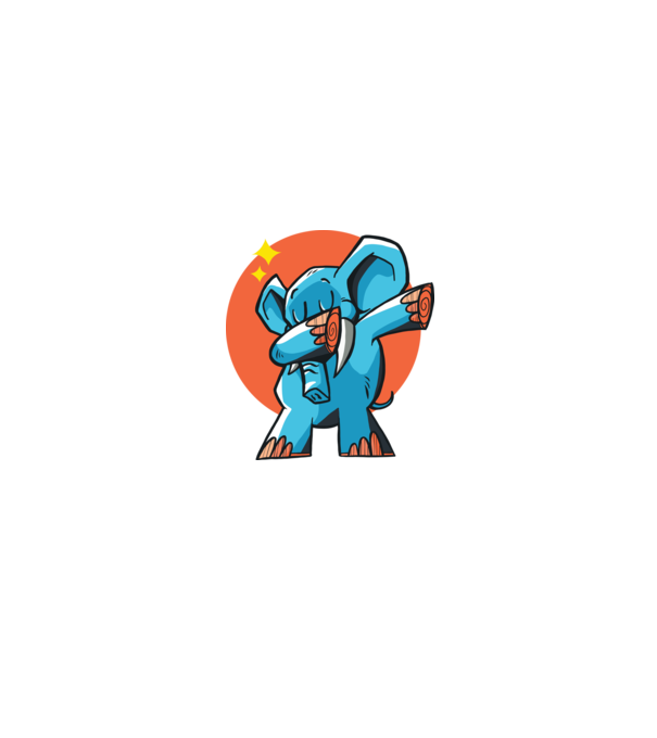 Elefant DAB model negru pe tricou