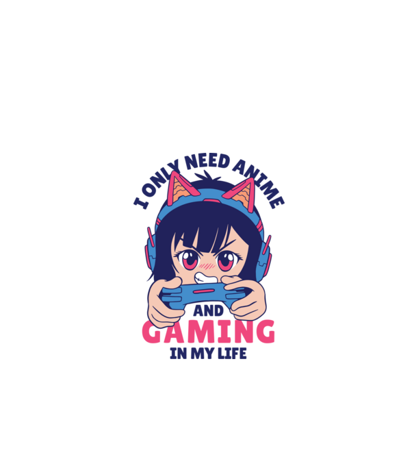 Am nevoie doar de Anime și Jocuri model alb pe tricou