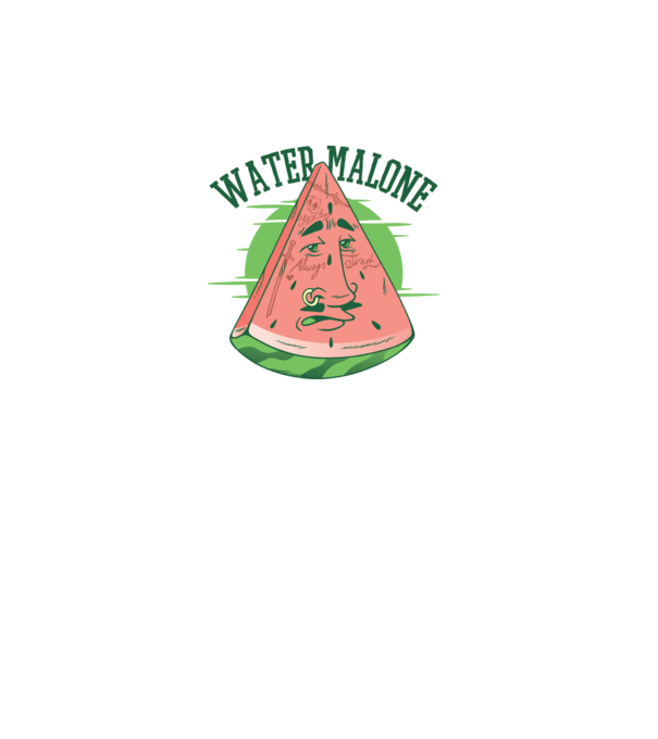Water Malone model alb pe tricou