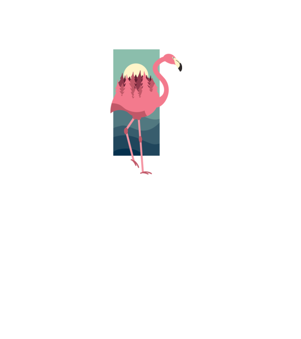 Flamingo Design model roz deschis pe tricou
