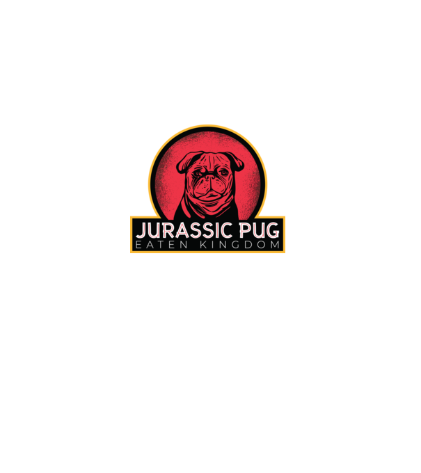 Jurassic Pug Tricou cu mops model negru pe tricou