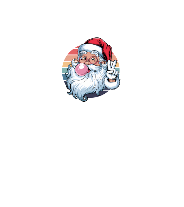 Bubble gum santa model negru pe tricou