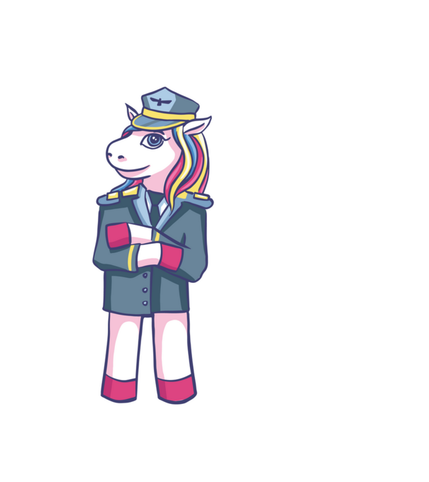 Unicorn Pilot model negru pe tricou