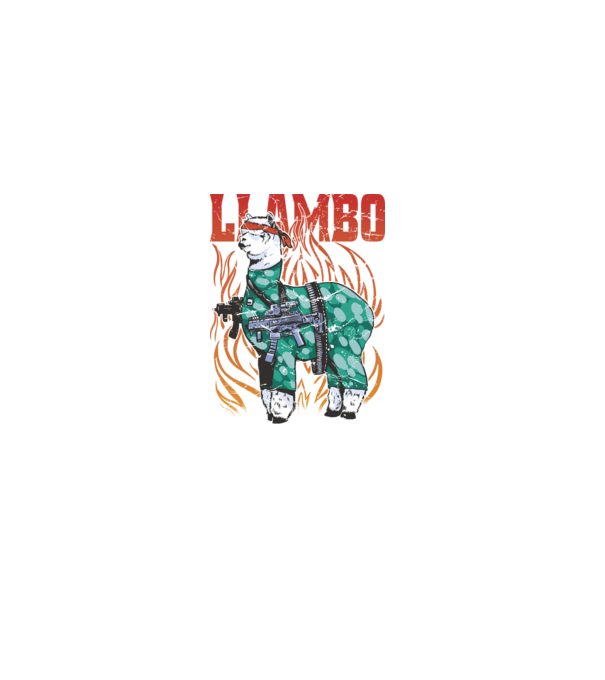 Llambo Lama model negru pe tricou