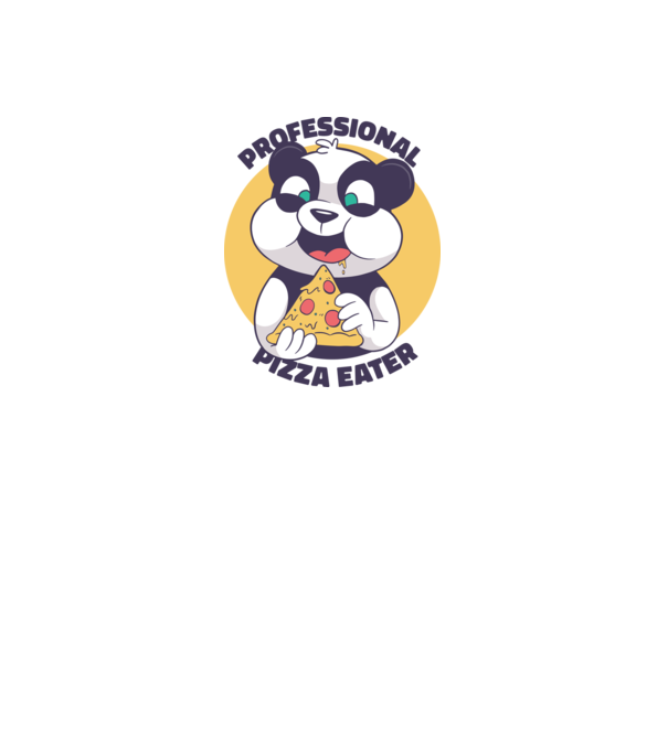 Panda Pizza model albastru jeanși pe tricou