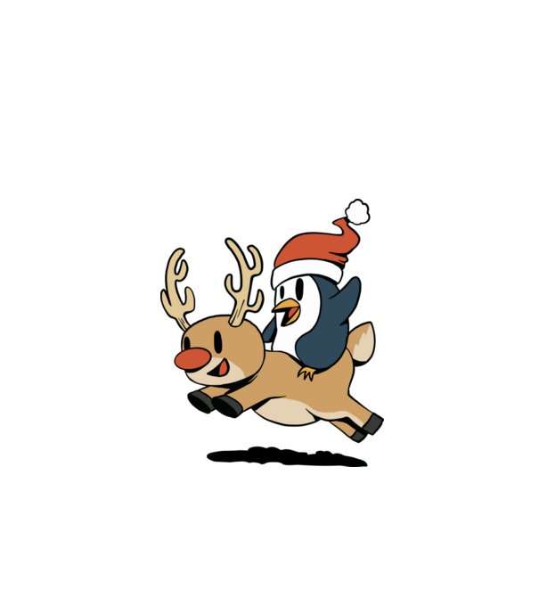 pinguin reindeer cristmas model alb pe tricou