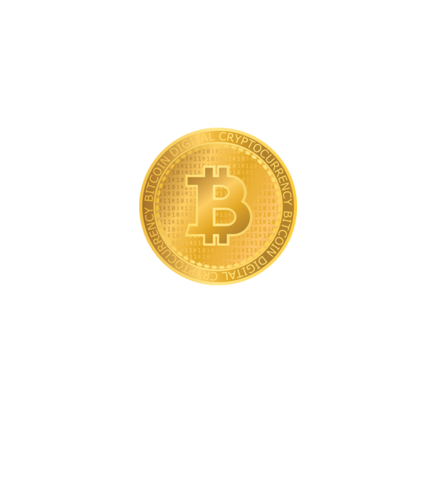 Monedă de aur Bitcoin model albastru jeanși pe tricou