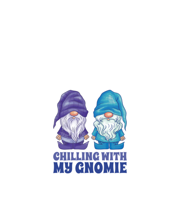 Chilling with my Gnomie model alb pe tricou