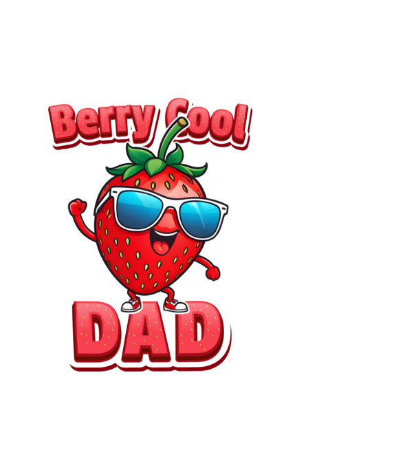 Berry Cool Dad Strawberry model alb pe tricou