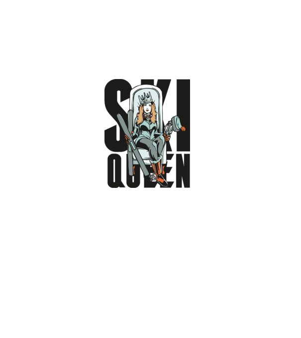 Ski Queen - Regină schioară model gri pe tricou