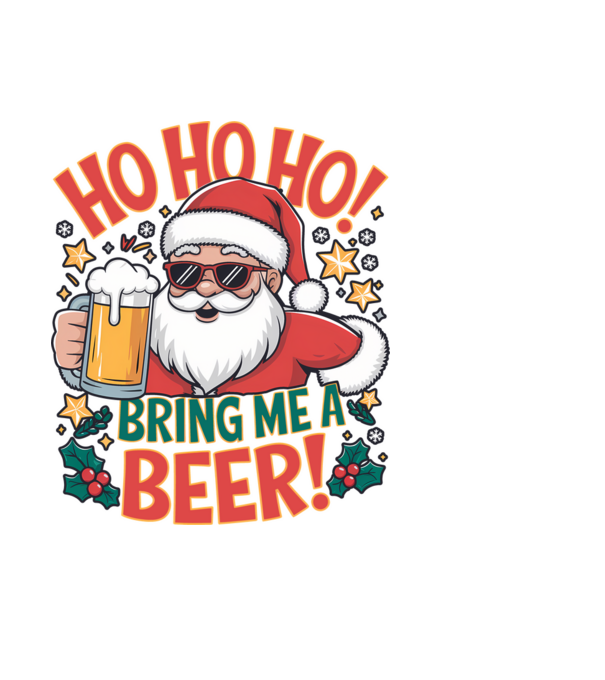 HO HO HO bring me a BEER santa Alb model albastru deschis pe tricou