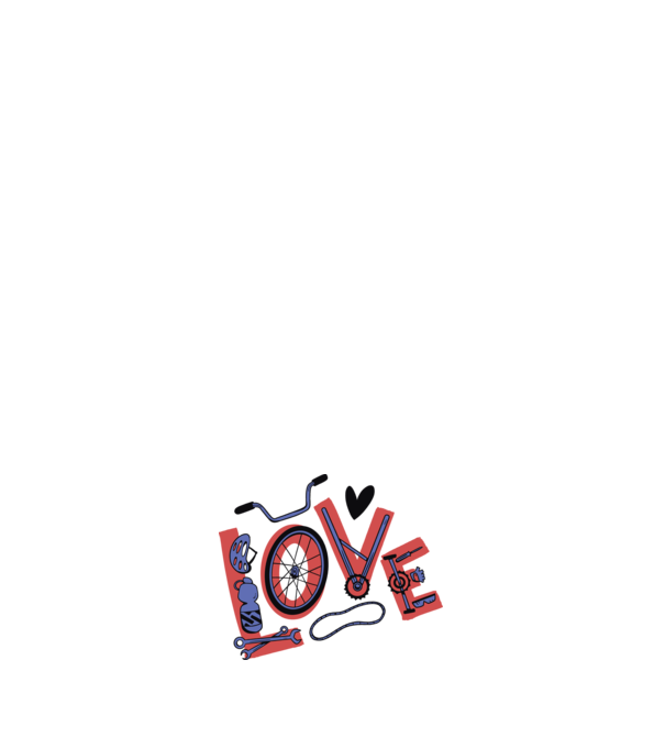 Love Bicicletă model roz deschis pe tricou