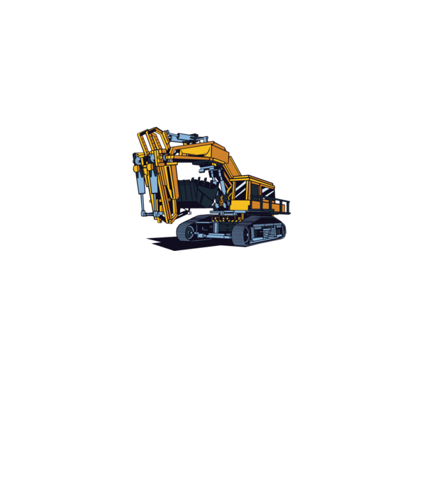 Excavator model gri pe tricou