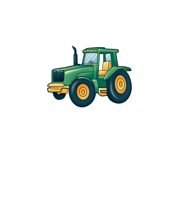 Desen Tractor model alb pe tricou