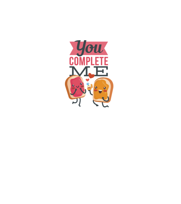 'You Complete Me Tricou drăguț pentru Valentine''s Day' model alb pe tricou