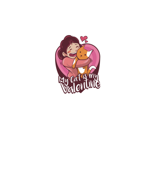 'Pisica mea este dragostea mea Tricou drăguț pentru Valentine''s Day' model alb pe tricou