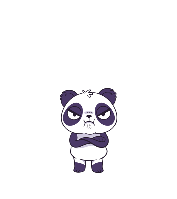 Panda furios model nisipiu pe tricou