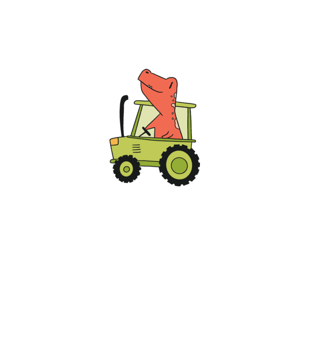 Tractor dinozaur model gri pe tricou