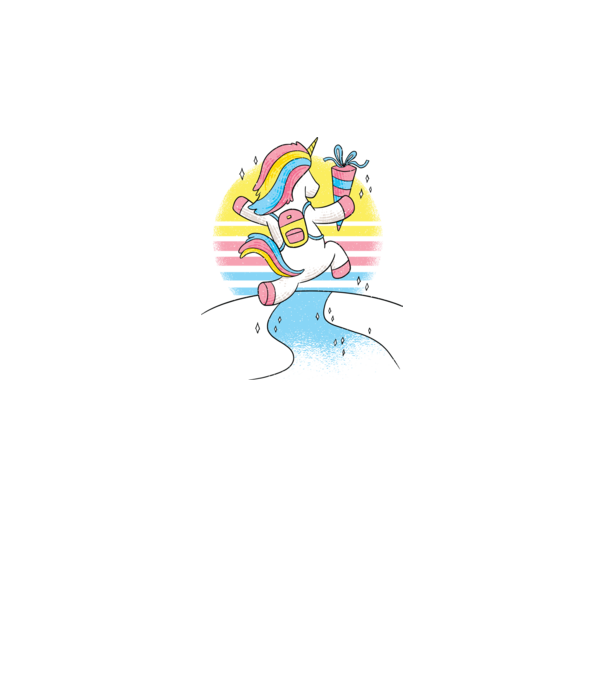 Unicorn școlar model alb pe tricou