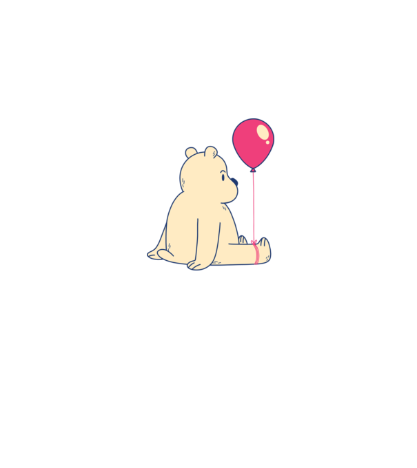 Teddy Drăguț cu Balon model gri pe tricou